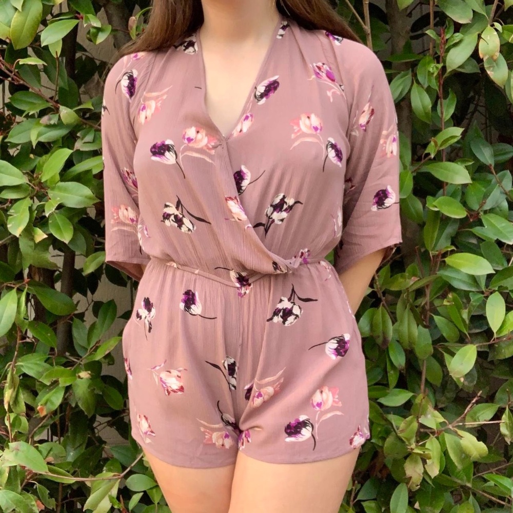 Purple Floral Romper
